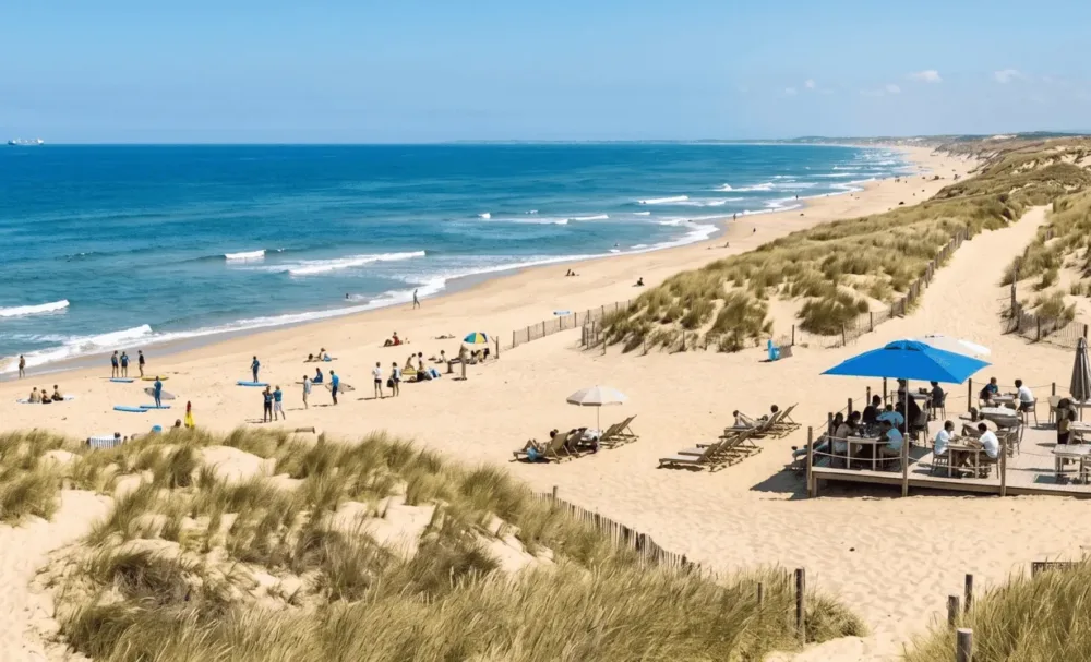 La playa de Les Casernes en Seignosse