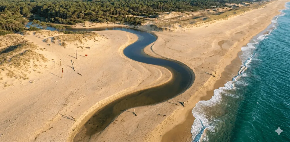 La playa del Courant d'Huchet en Moliets